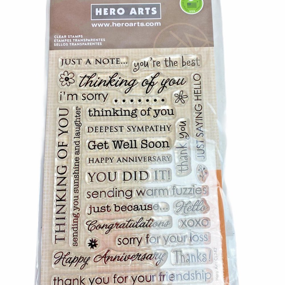 Hero Arts Clear Stamps NIB Model CL342 Sentiments